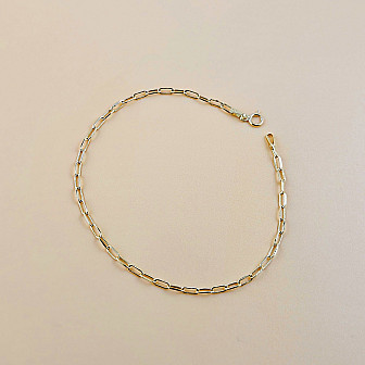 Paperclip 10k Gold Bracelet-Gold Jewelry- 2.5mm/4.5mm
