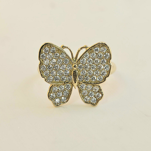 Butterfly CZ Ring - 10k Gold Ring