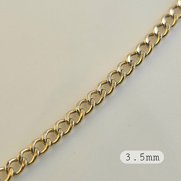 Cuban Link Chain-10k Gold Necklace-3.5mm Hollow