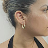 14K Gold Fancy Twist Hoop Earrings – 25mm x 27mm