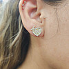 10K Gold Heart-Shaped CZ Stud Earrings – 12x12mm