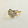 Heart Gold Ring - 10k Solid Gold Ring - Band -CZ