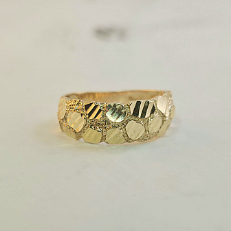 Nugget Band Ring-10k Solid Gold Ring