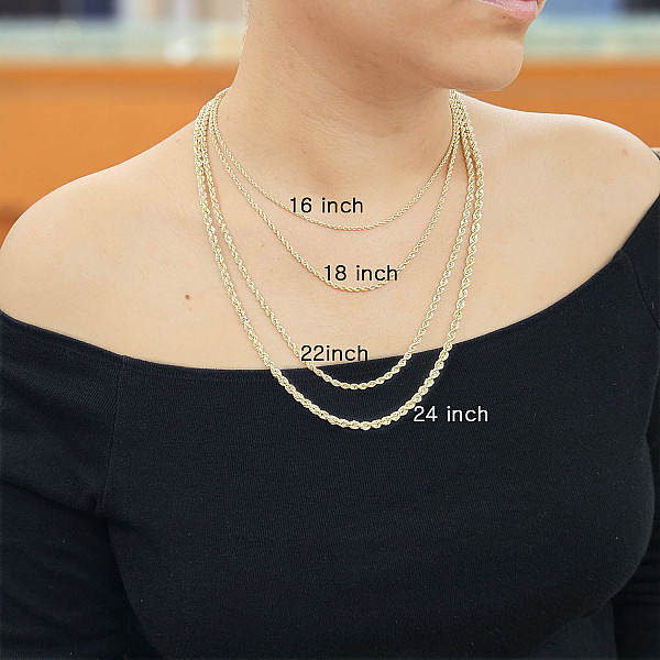 10k Rope Chain | Hollow Yellow Gold 3mm
