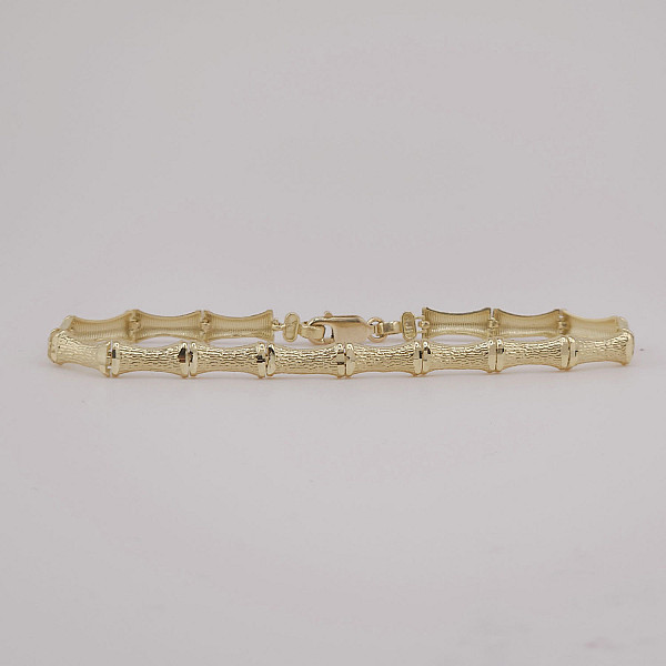 10K Gold Bamboo-Style Bracelet