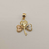 14K Gold Clover Charm – 3-Tone Lucky Pendant