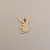 Gold Bunny Charm – Diamond-Cut Playboy Style Pendant