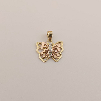  Butterfly Charm – Classic Tri-Color 10k Gold Design