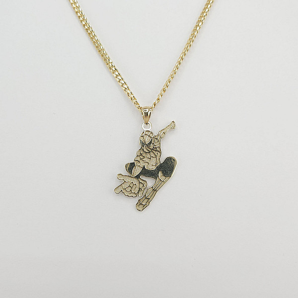 Gold Spider Hero Charm – Textured Action Pendant