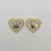 10K Yellow Gold Heart Crown Earrings
