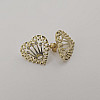 10K Yellow Gold Heart Crown Earrings