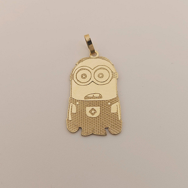 10K Solid Gold Minion Character Charm Pendant – 30x18mm