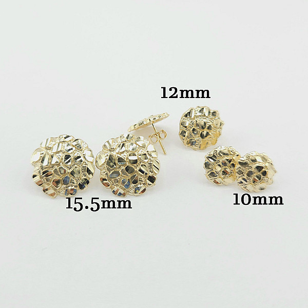 10K Gold Nugget Stud Earring for Men 