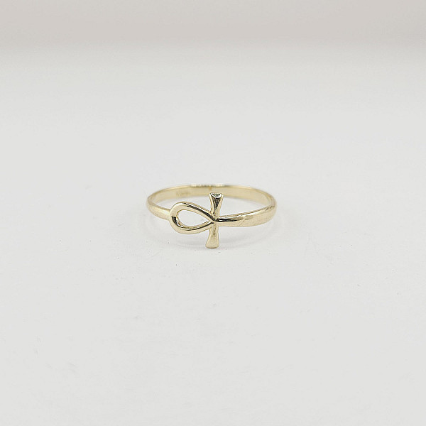 10K Yellow Gold Ankh Cross Ring