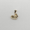 14K Yellow Gold Heart and Butterfly Charm with CZ Border