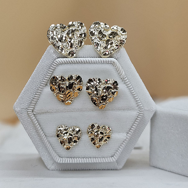 Nugget Heart Earrings – 10K Gold