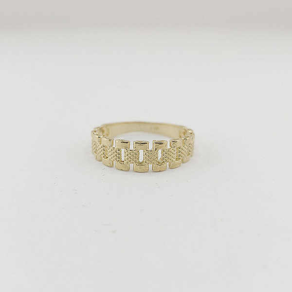 10K Yellow Gold Rolex-Style Band Ring