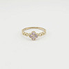 10K Yellow Gold Rolex-Style Band Ring with Pink or Clear Stones