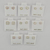 10K Gold CZ Push Back Stud Earrings - Heart, Flower 