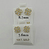 10K Gold Flower Cluster CZ Stud Earrings - Two Sizes (7.6mm & 8.7mm)