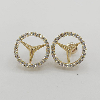 Luxury Screw Back Stud Earrings 10K gold