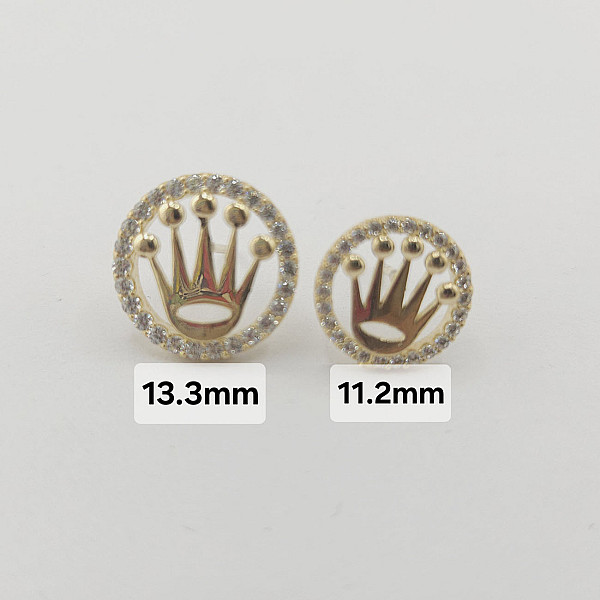 10K Gold Crown CZ Stud Earrings 10K Gold Crown CZ Stud Earrings