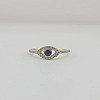 14K Gold Evil Eye Blue CZ Statement Ring