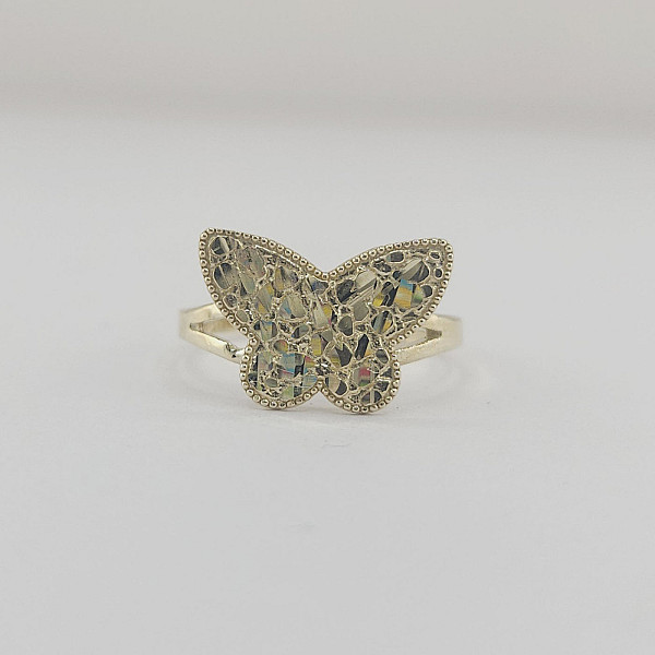 10K Gold Nugget Butterfly Statement Ring