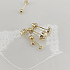 14K Gold Diamond-Cut Half Ball Screw Back Earrings