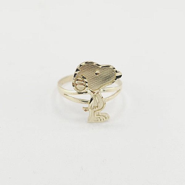 Dog Character 10K Yellow Gold Ring