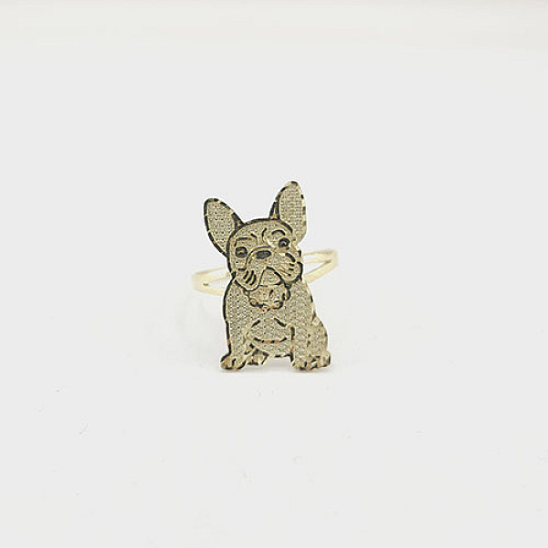 French Bulldog Cutout Ring – 10K Yellow Gold French Bulldog Cutout Ring – 10K Yellow Gold