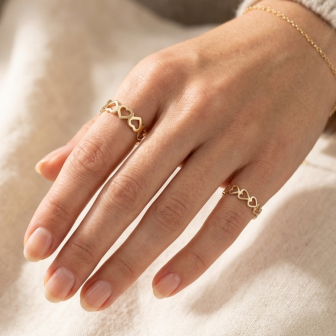 Open Heart Ring – Bold & Dainty Styles | 10K Yellow Gold